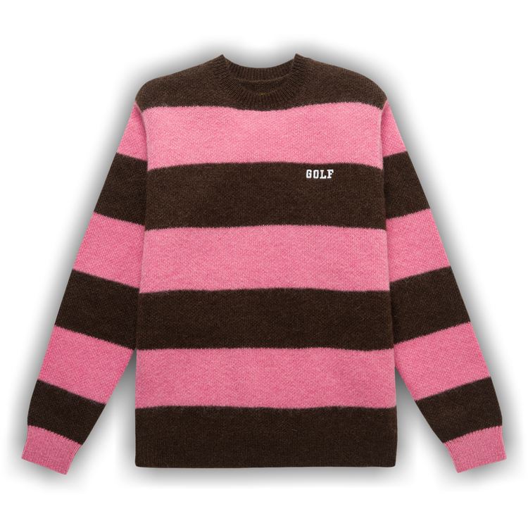 GOLF WANG Mohair Striped Sweater 'Pink/Brown' | GOAT