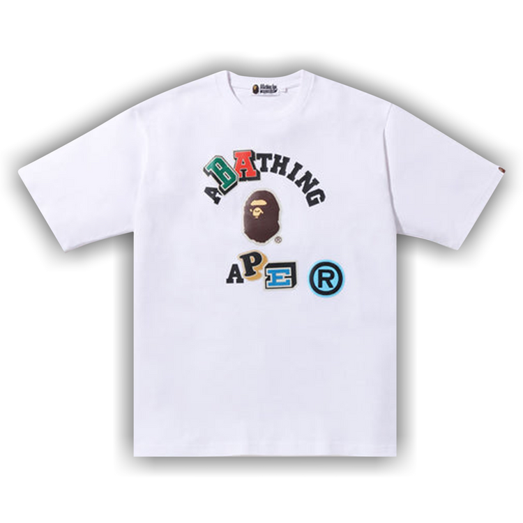 Buy BAPE Multi Fonts Relaxed Fit College Heavy Weight Tee