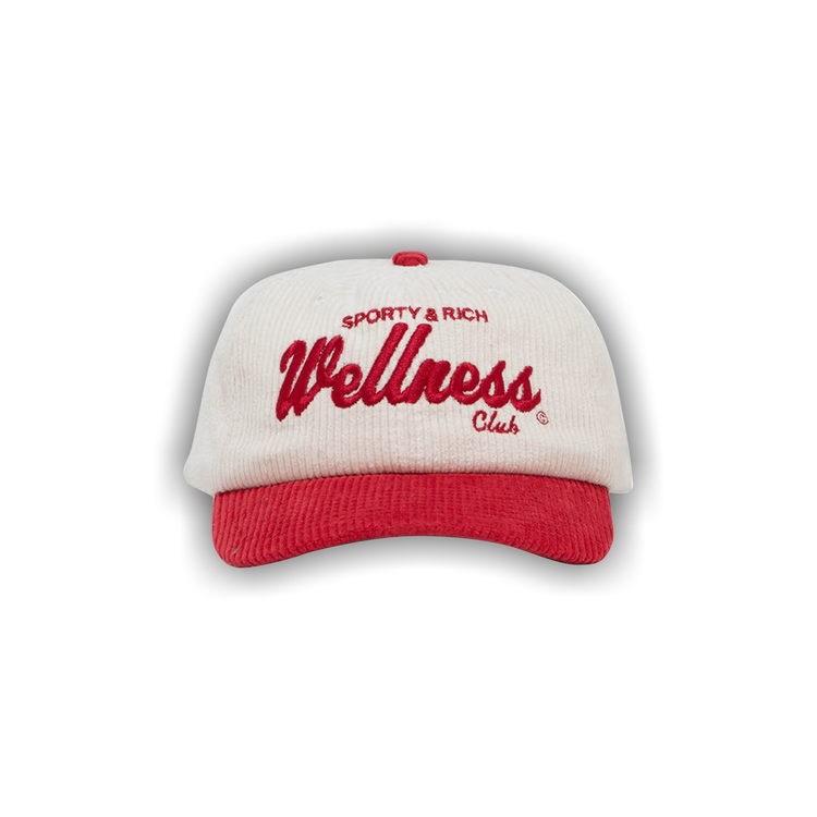SPORTY & RICH キャップ WELLNESS CLUB 1994 Sporty & Rich White & Red 'Wellness Club' Cap Sporty & Rich
