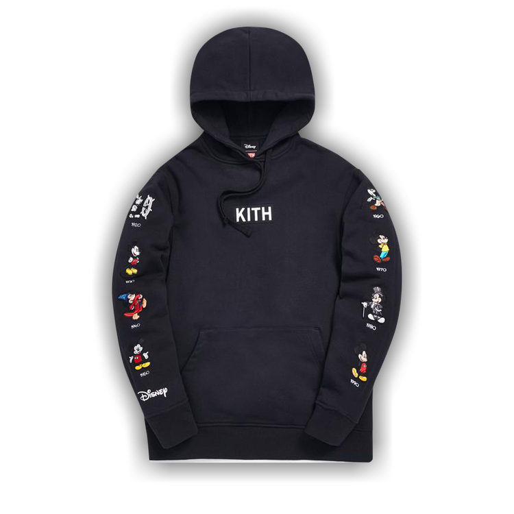 Buy Kith x Disney Mickey Sleeve Patches Hoodie 'Black' - KH2419