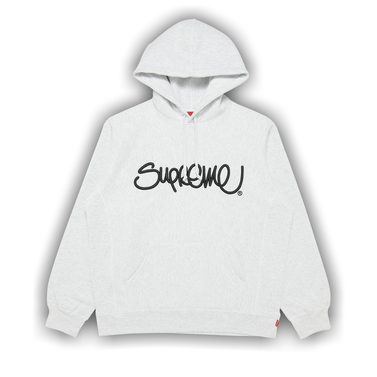 Buy Supreme Raised Handstyle Hooded Sweatshirt 'Ash Grey
