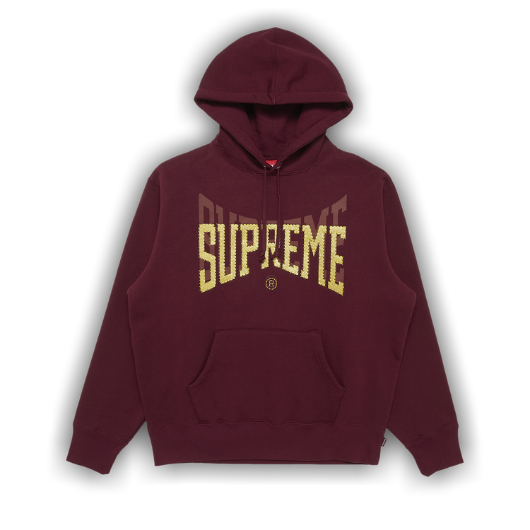 Buy Supreme Rhinestone Shadow Hooded Sweatshirt Burgundy FW22SW72 BURGUNDY GOAT