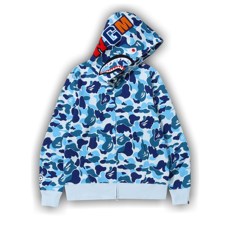Bape abc shark full zip hoodie blue cheap