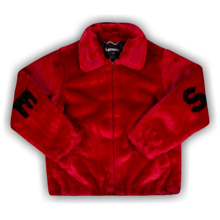 Supreme faux discount fur bomber red