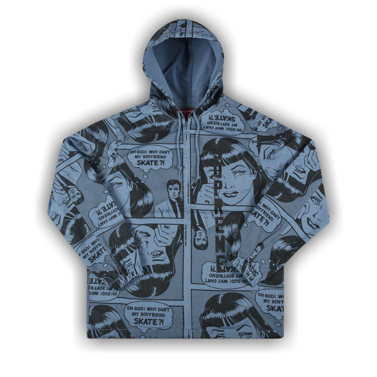 Buy Supreme x Thrasher Boyfriend Hooded Zip Up Jacket 'Blue