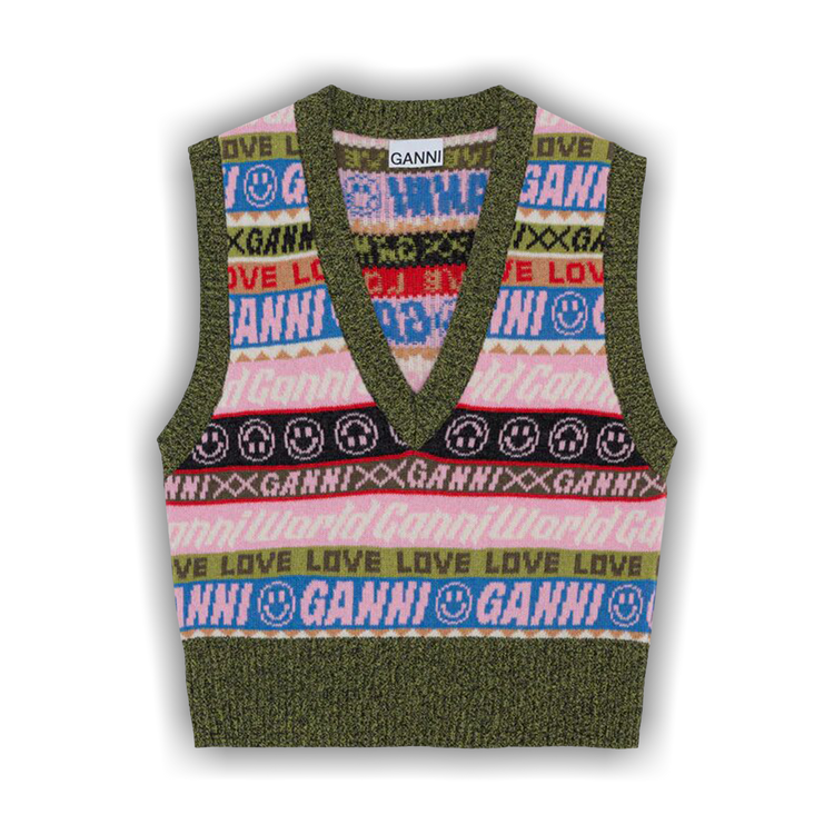 ジャケット・アウター ganni full pattern vest Black Black Stripe Vest | GANNI US