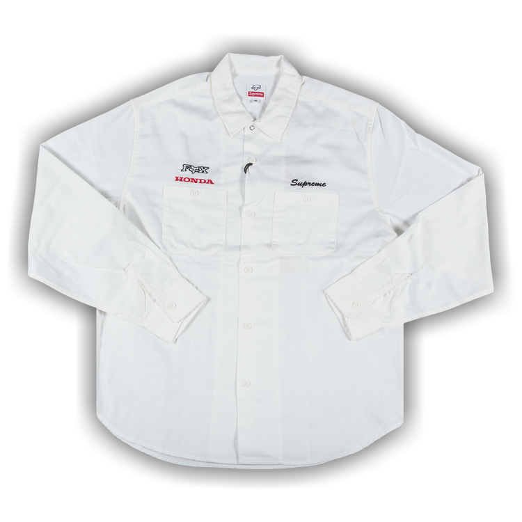 Supreme x Honda Fox Racing Work Shirt 'White' | GOAT