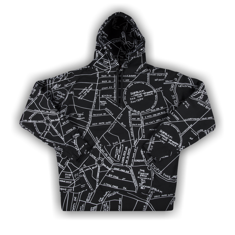 Supreme gonz embroidered map hooded sweatshirt hotsell