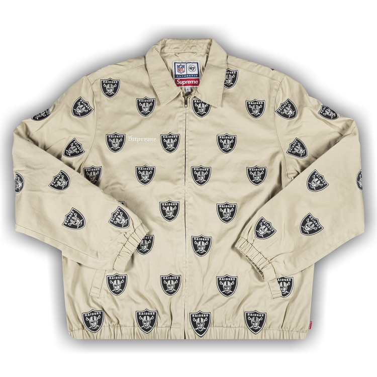 19ss Supreme NFL Raiders versity ジャケット Supreme NFL x Raiders x '47 Embroidered Harrington Jacket