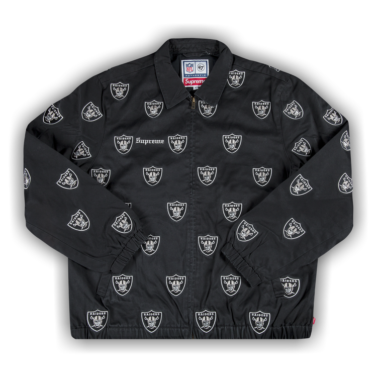 Supreme x NFL Raiders '47 Embroidered Harrington Jacket 'Black'