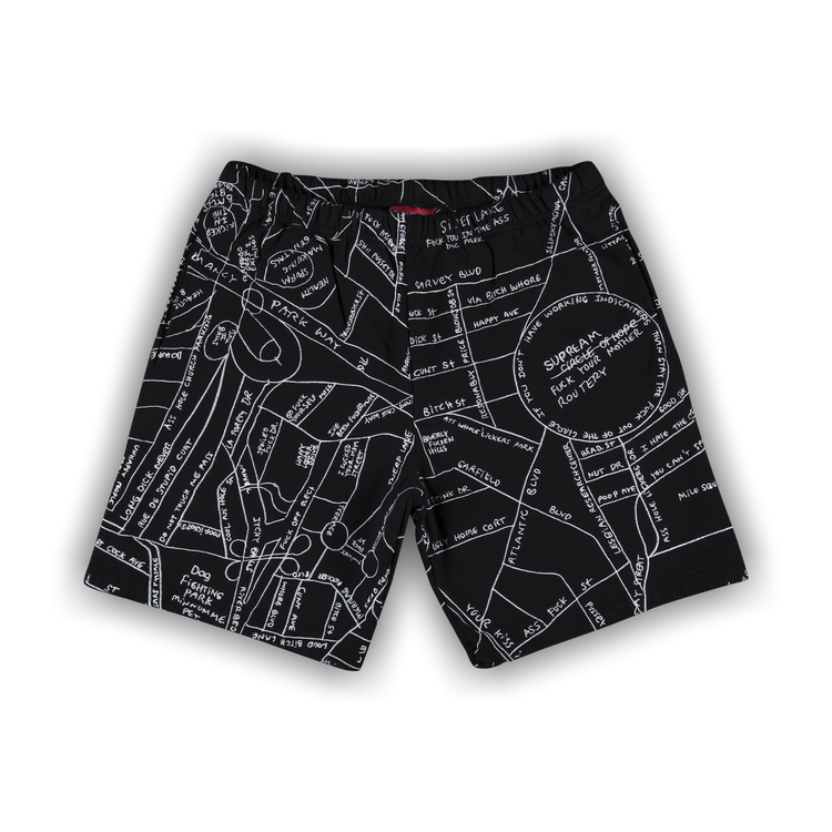 激安正規品 Buy 'Black Sweatshort Map Embroidered Gonz Supreme パンツ