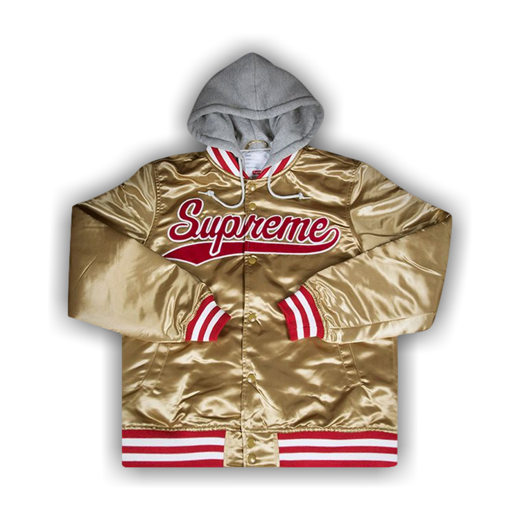 Supreme satin varsity jacket on sale