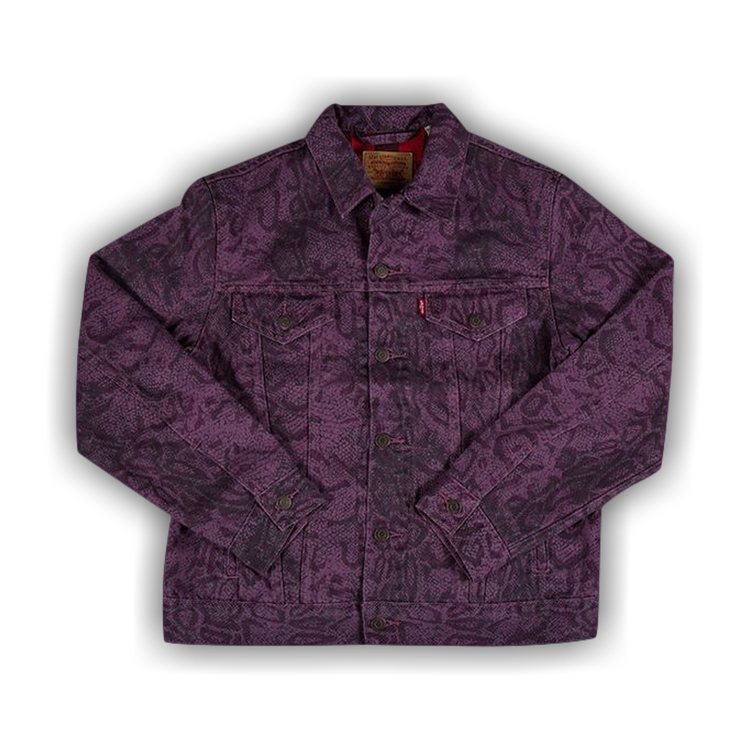 Supreme x Levi's Snakeskin Trucker Jacket 'Purple' | GOAT