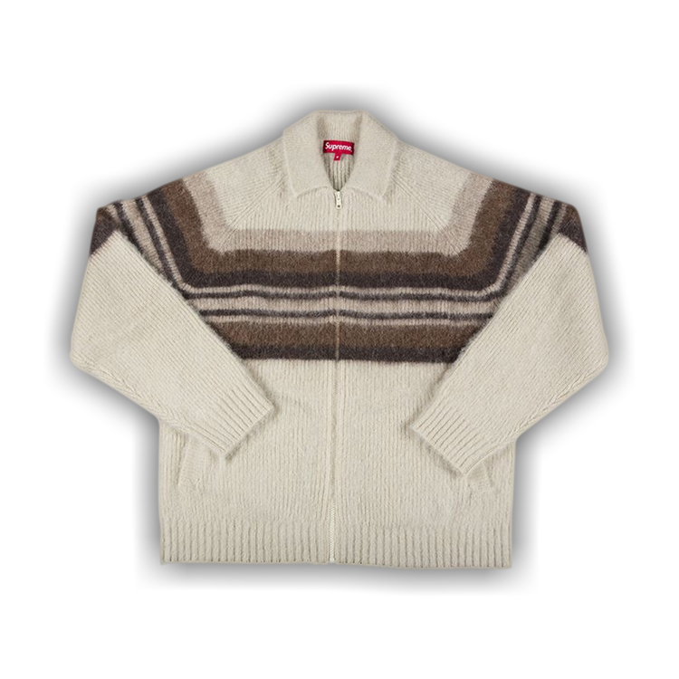 Buy Supreme Brushed Wool Zip Up Sweater 'Cream' - FW19SK14 ...
