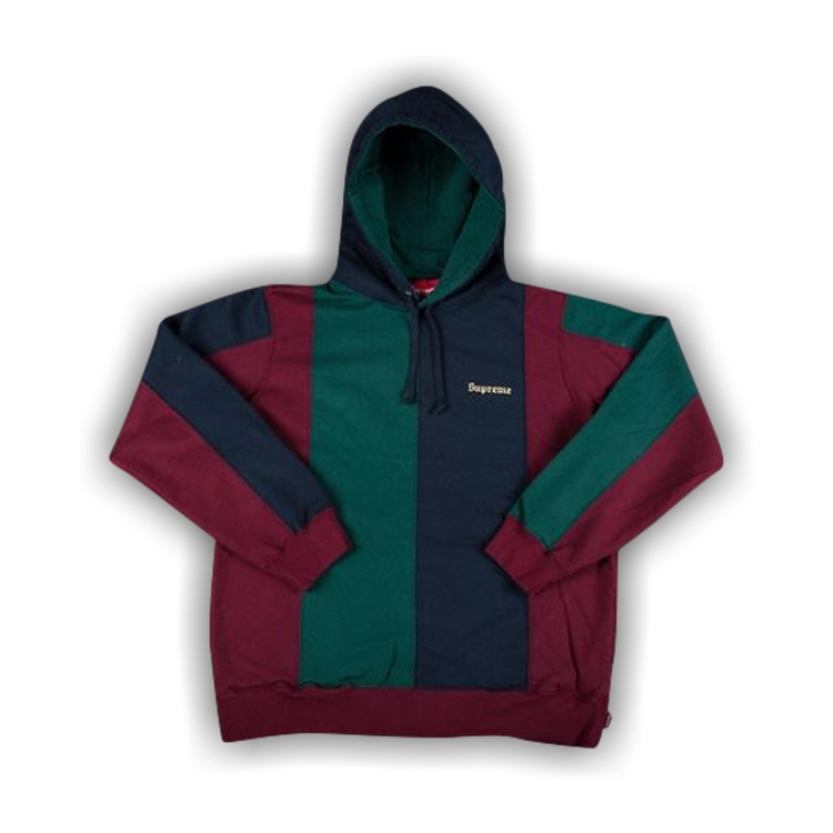Buy Supreme Tricolor Hooded Sweatshirt 'Burgundy' - FW18SW66 BURGUNDY | GOAT