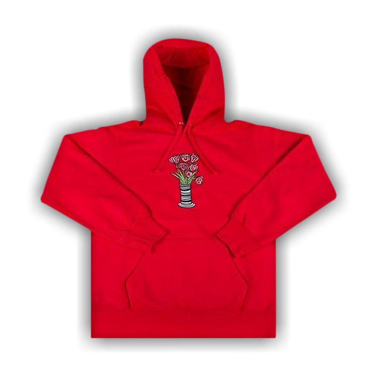 Buy Supreme Flowers Hooded Sweatshirt Red FW18SW56 RED GOAT CA