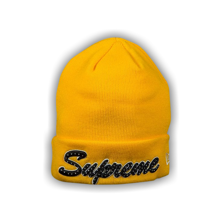 Supreme ニット帽 スクリプトロゴ イエロー 黄色 野村周平着用モデル