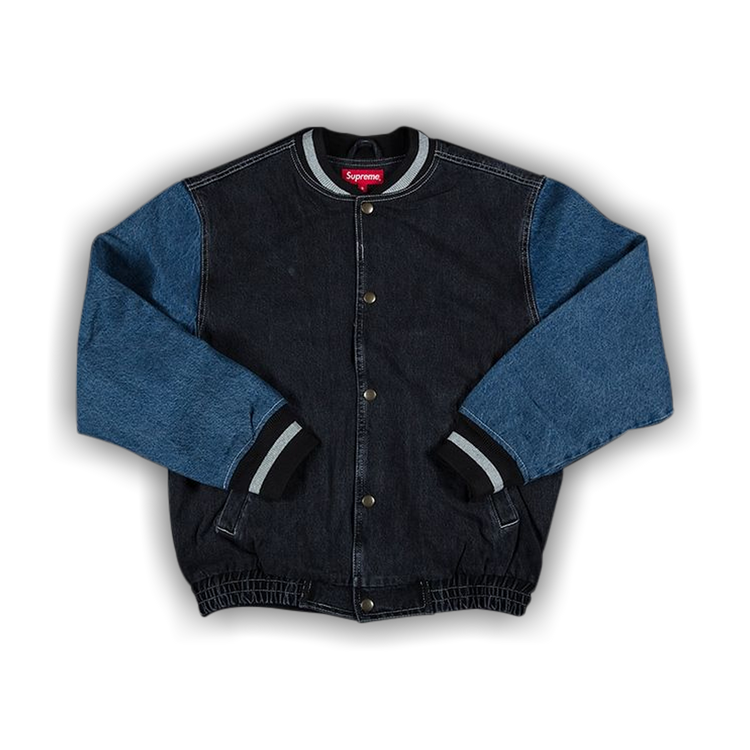 Supreme denim outlet varsity jacket black