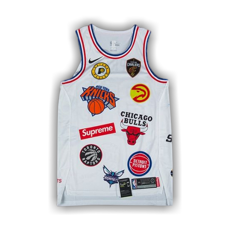 Buy Supreme x Nike x NBA Teams Authentic Jersey White SS18KN61 WHITE GOAT