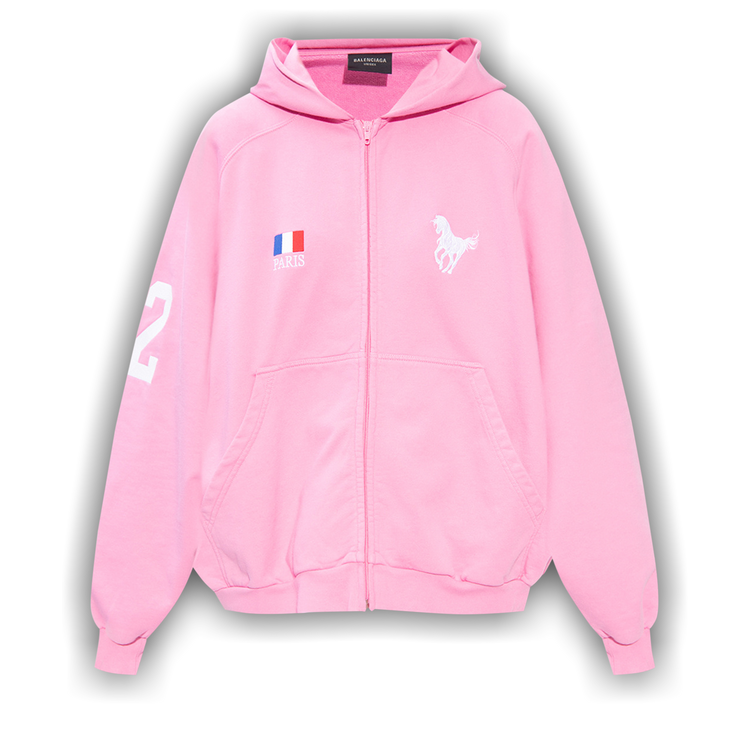 Buy Balenciaga Zip Up Hoodie 'Pink' - 720425 TNVD4 5630 | GOAT