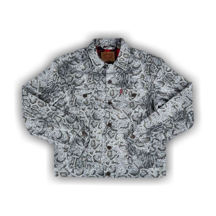 Supreme x Levi's Snakeskin Trucker Jacket 'White' | GOAT