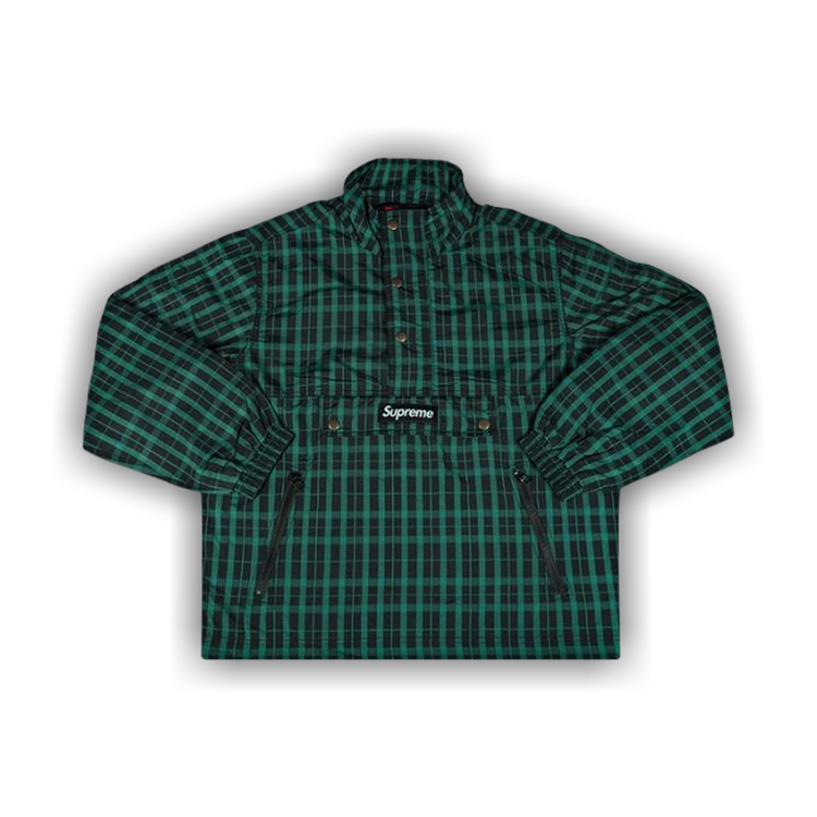 Buy Supreme Nylon Plaid Pullover 'Green' - FW18J14 GREEN | GOAT