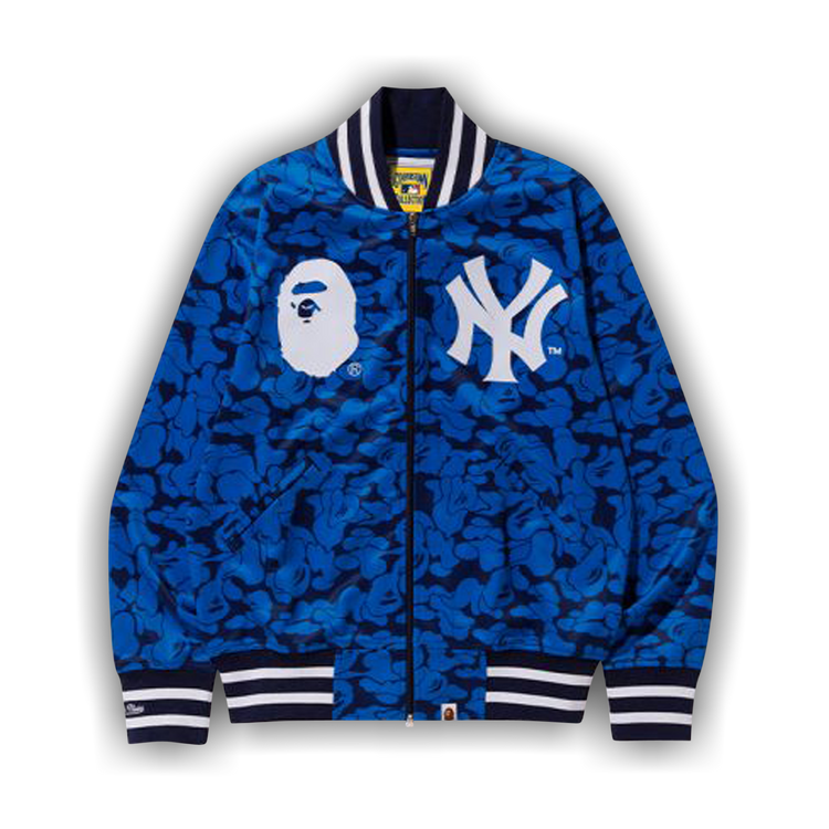 Buy BAPE x Mitchell Ness Yankees Jacket Blue 0039 1FW180308XM N BLUE GOAT