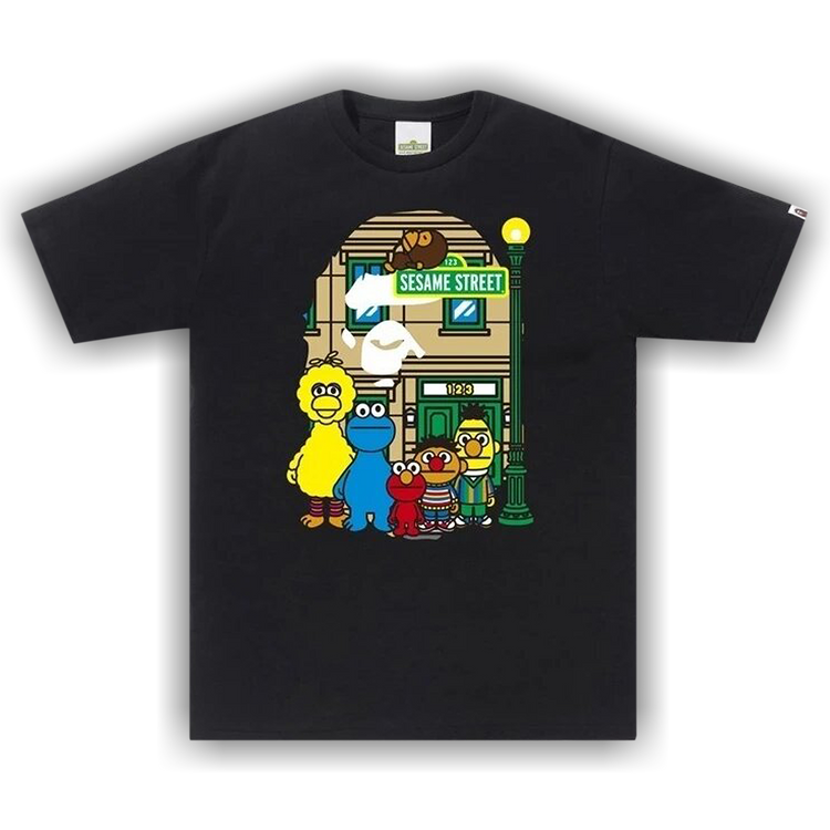 Buy BAPE x Sesame Street Ape Head T-Shirt 'Black' - 0039
