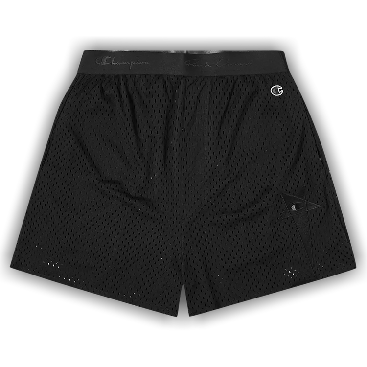 Buy Rick Owens X Champion Black Mesh Shorts 'Black