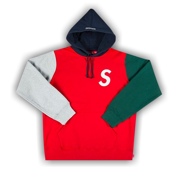 Buy Supreme S Logo Colorblocked Hooded Sweatshirt 'Red