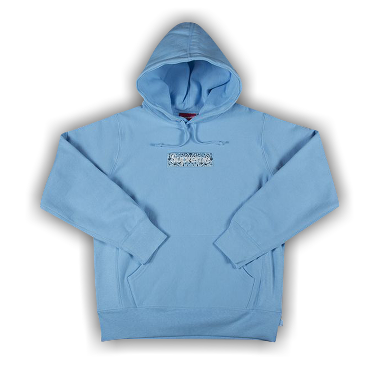 Supreme Bandana Box Logo Hooded Sweatshirt 'Light Blue'