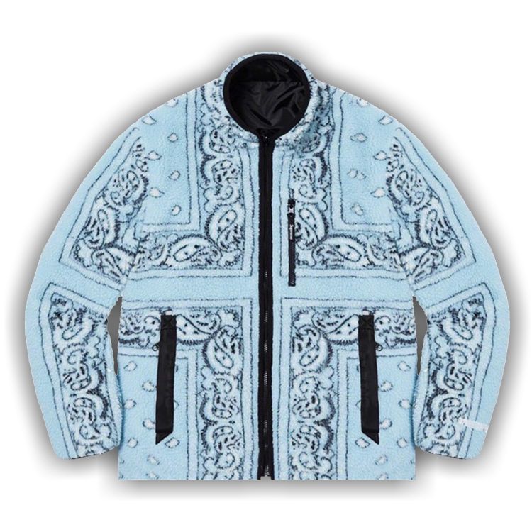 Supreme Reversible Bandana Fleece Jacket 'Light Blue'