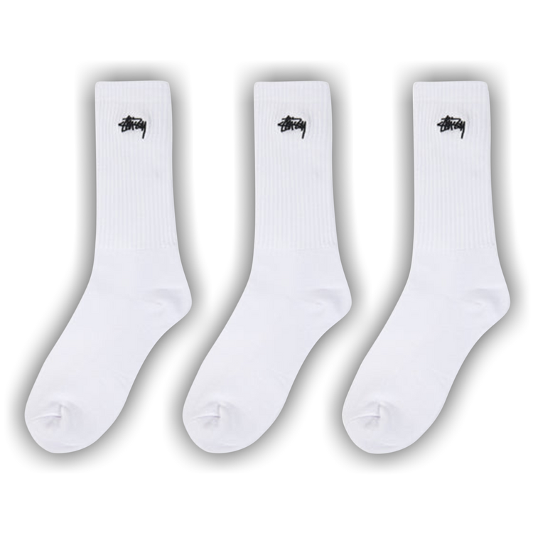 Buy Stussy Stock Crew Pack (3 Pack) 'White' - 138775 WHIT | GOAT
