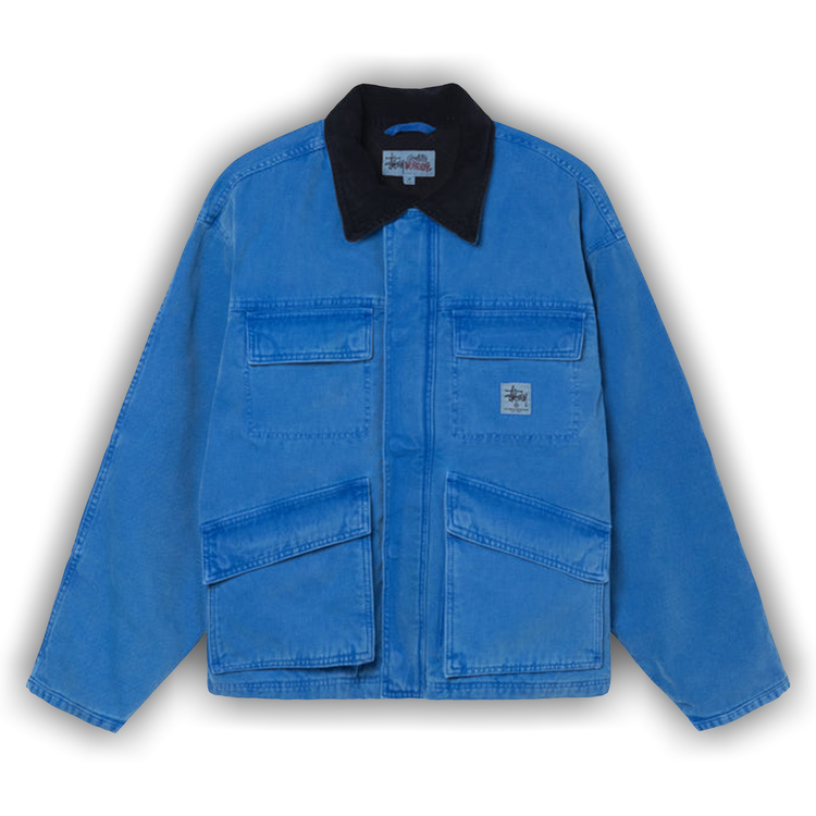 ジャケット・アウター STUSSY SHOP JACKET WASHED CANVAS Stüssy Washed Canvas Shop Jacket | Light Blue | Canoe Club