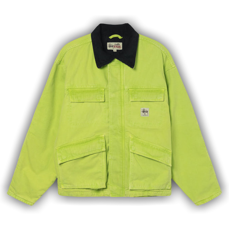 Buy Stussy Washed Canvas Shop Jacket 'Lime' - 115589 LIME | GOAT