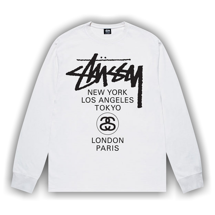 Buy Stussy World Tour Long-Sleeve Tee 'White' - 3993713 WHIT