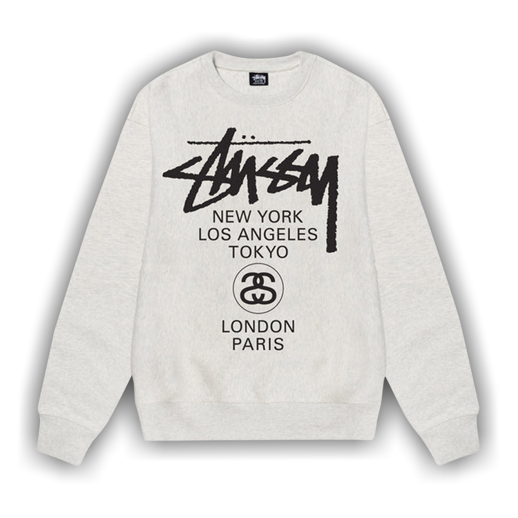 Buy Stussy World Tour Crew 'Ash Heather' - 3913713 ASH | GOAT
