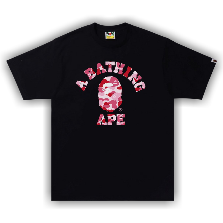 Buy BAPE ABC Camo College Tee 'Black/Pink' - 1I30 110 005 BLACK