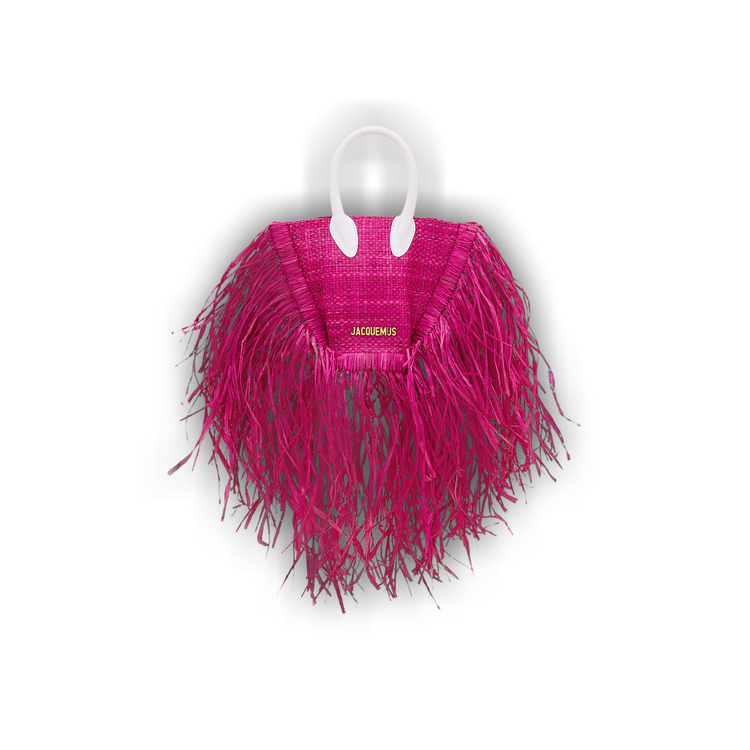 Jacquemus pink straw bag deals