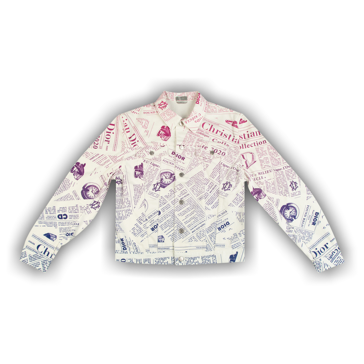 Buy Dior x Daniel Arsham Newspaper Print Denim Jacket 'White