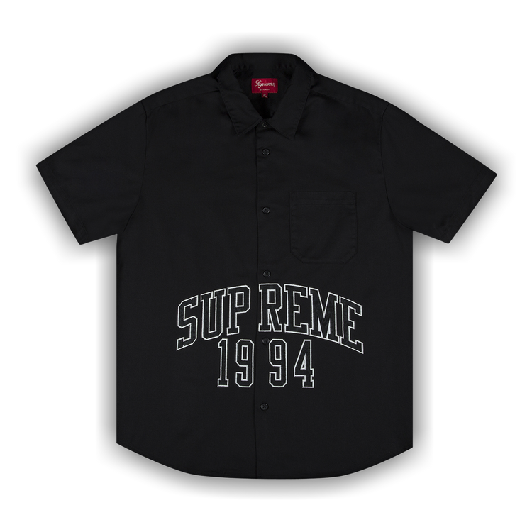 Buy Supreme Arc Logo Short-Sleeve Work Shirt 'Black