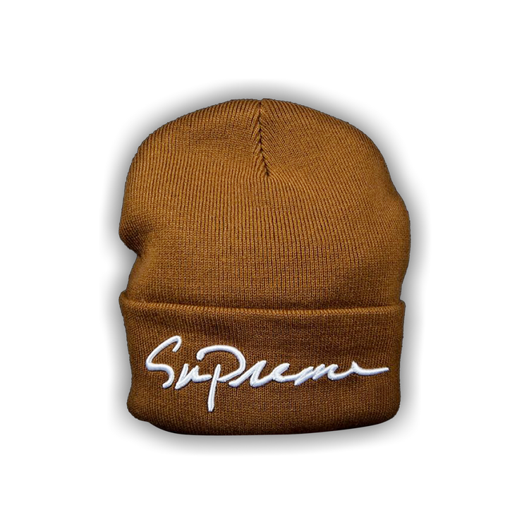 Buy Supreme Classic Script Beanie 'Brown' - FW18BN53 BROWN