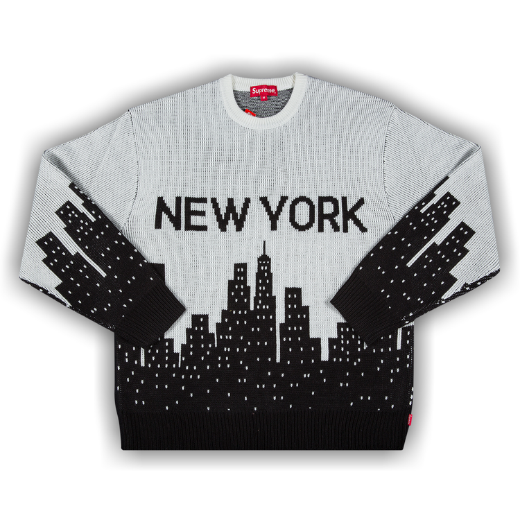 白黒 L supreme New York Sweater