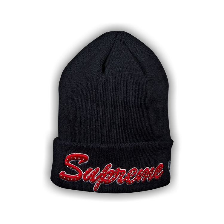 Buy Supreme x New Era Script Beanie 'Navy' - FW18BN57 NAVY | GOAT