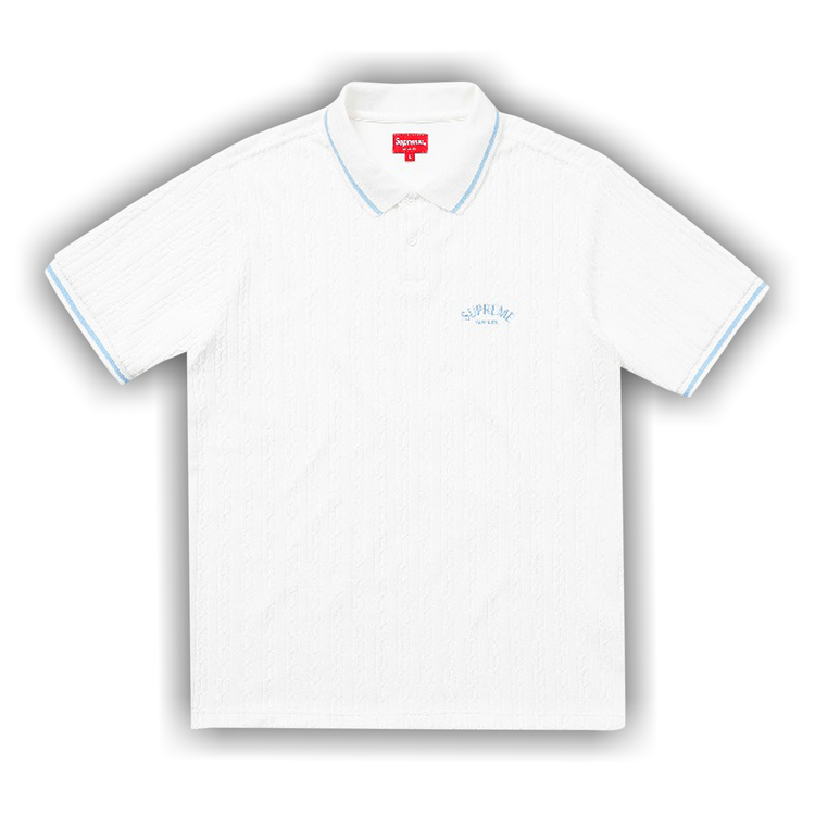 Buy Supreme Cable Knit Terry Polo 'White' - SS18KN46 WHITE | GOAT