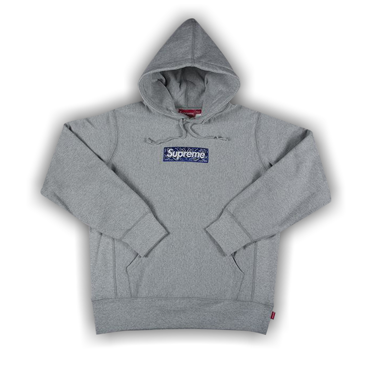 Supreme Bandana Box Logo Hooded Sweatshirt 'Heather Grey'