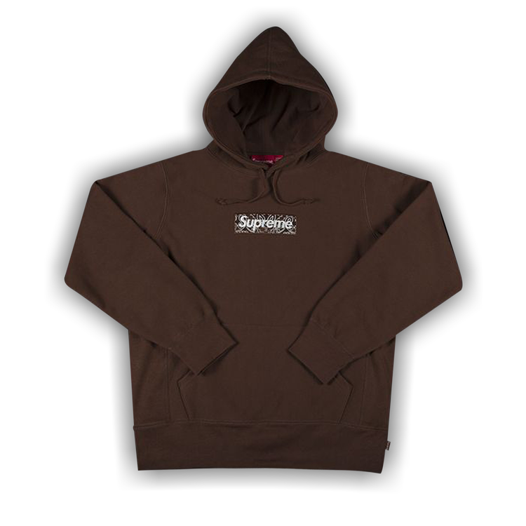 Supreme Bandana Box Logo Hooded Sweatshirt 'Dark Brown' | Men's Size XL