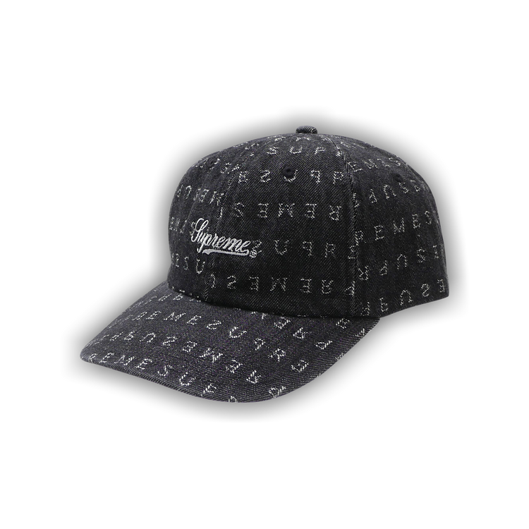 Buy Supreme Jacquard Logos Denim Six-Panel 'Black' - SS20H93