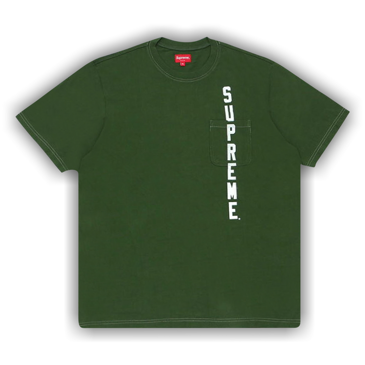 Buy Supreme Contrast Stitch Pocket Tee 'Green' - SS20KN77 GREEN | GOAT