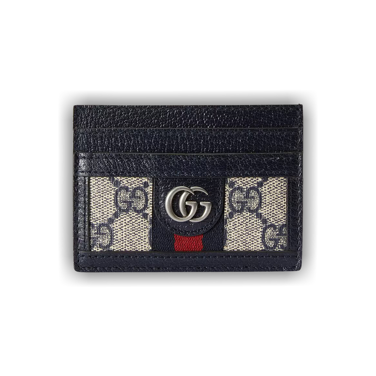 Ophidia GG key case in beige and blue Supreme